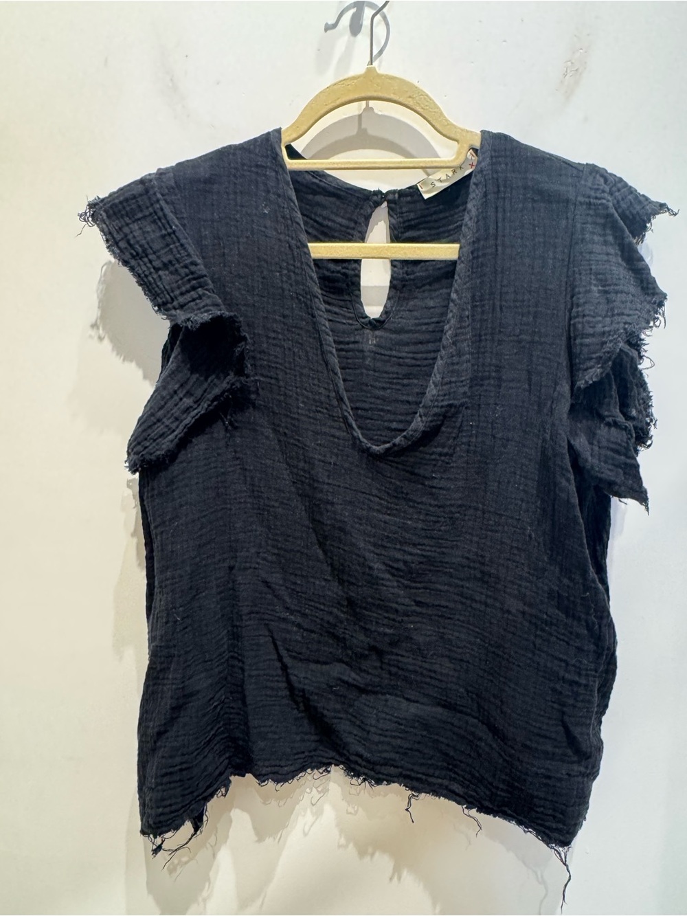 Stark X Gauze V Neck Top